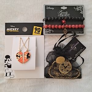 Lot of 3 Disney Necklace & Bracelets Sets